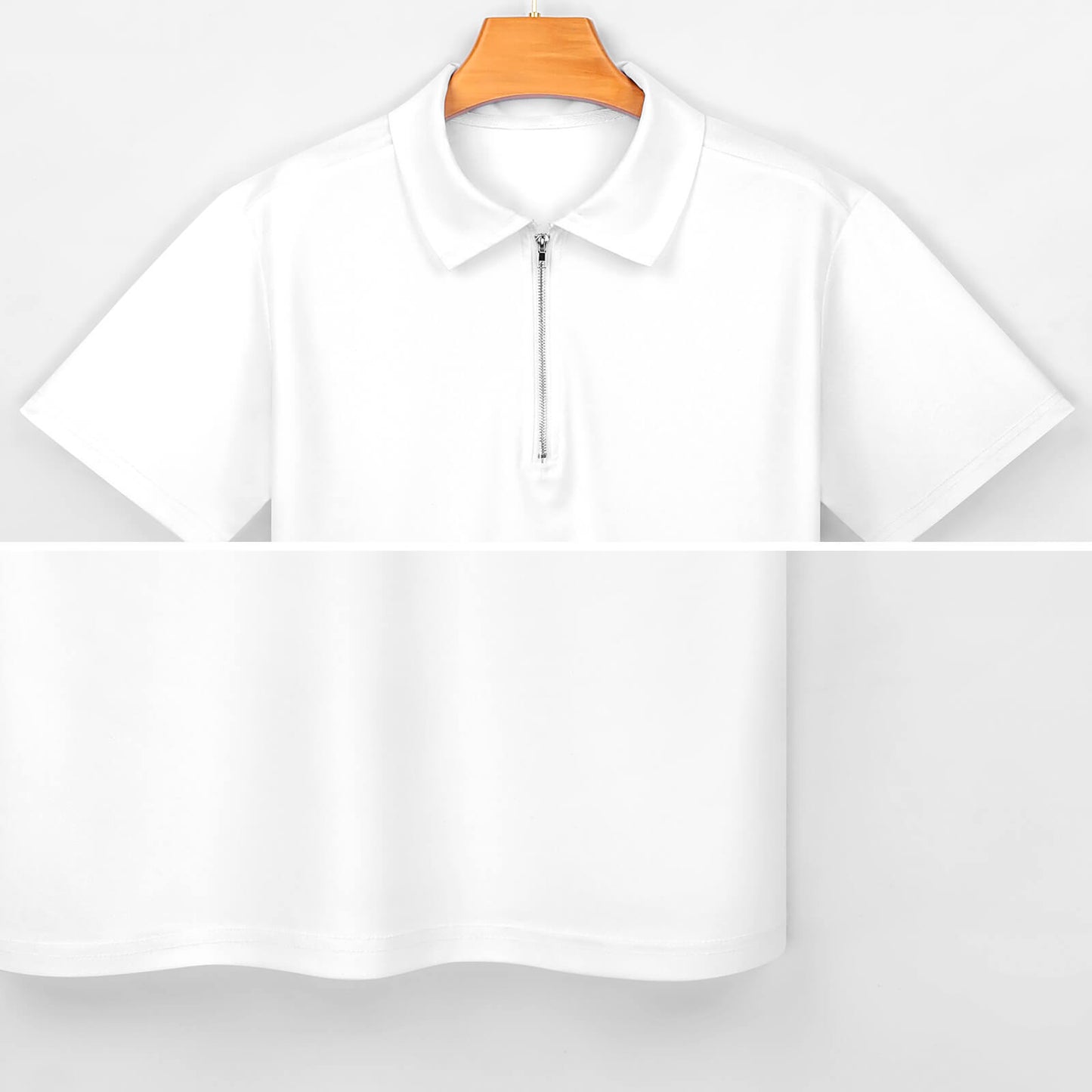 DTG 190gsm Cotton Zip Short Sleeve POLO Shirt for Men(All-Over Printing)