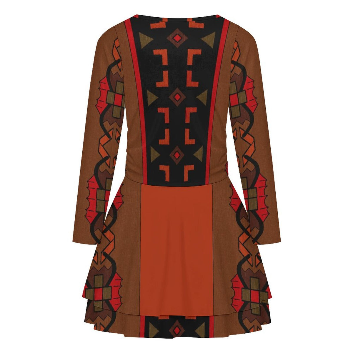 200gsm Women’s Square Neckline Ruffle Dress(All-Over Printing)