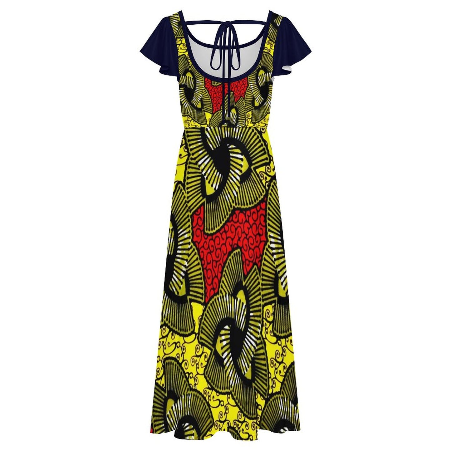 Ankara Flared Slit Dress – Elegant African Print Maxi Dress for Effortless Style