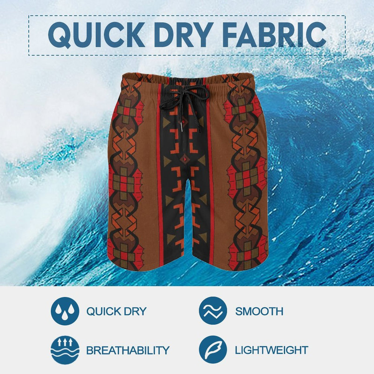 DTG 110gsm Cotton Men's Beach Shorts(All-Over Printing)