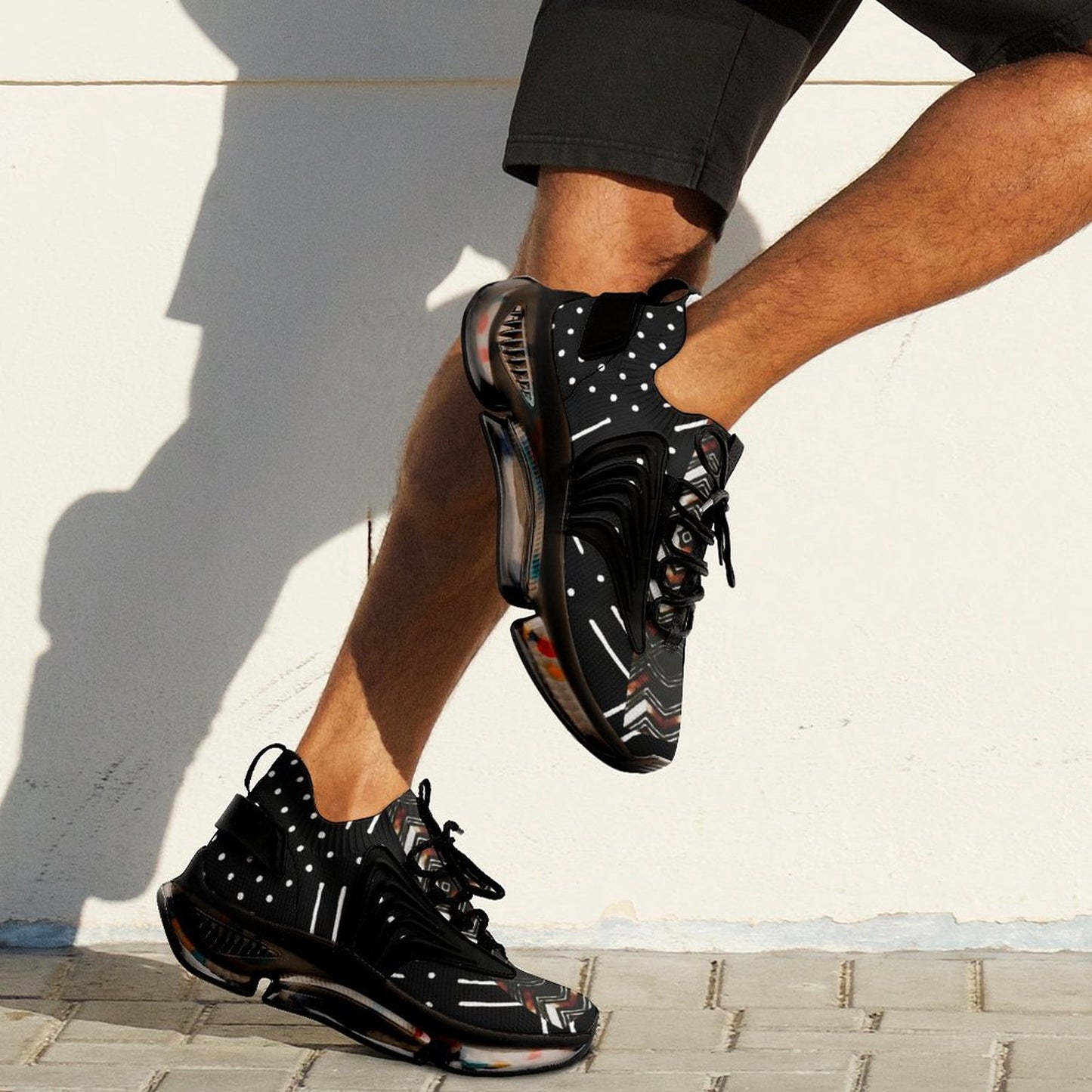 Men's Mudcloth-Inspired Breathable Mesh Performance Sneakers
