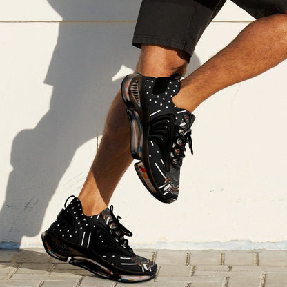 Men's Mudcloth-Inspired Breathable Mesh Performance Sneakers