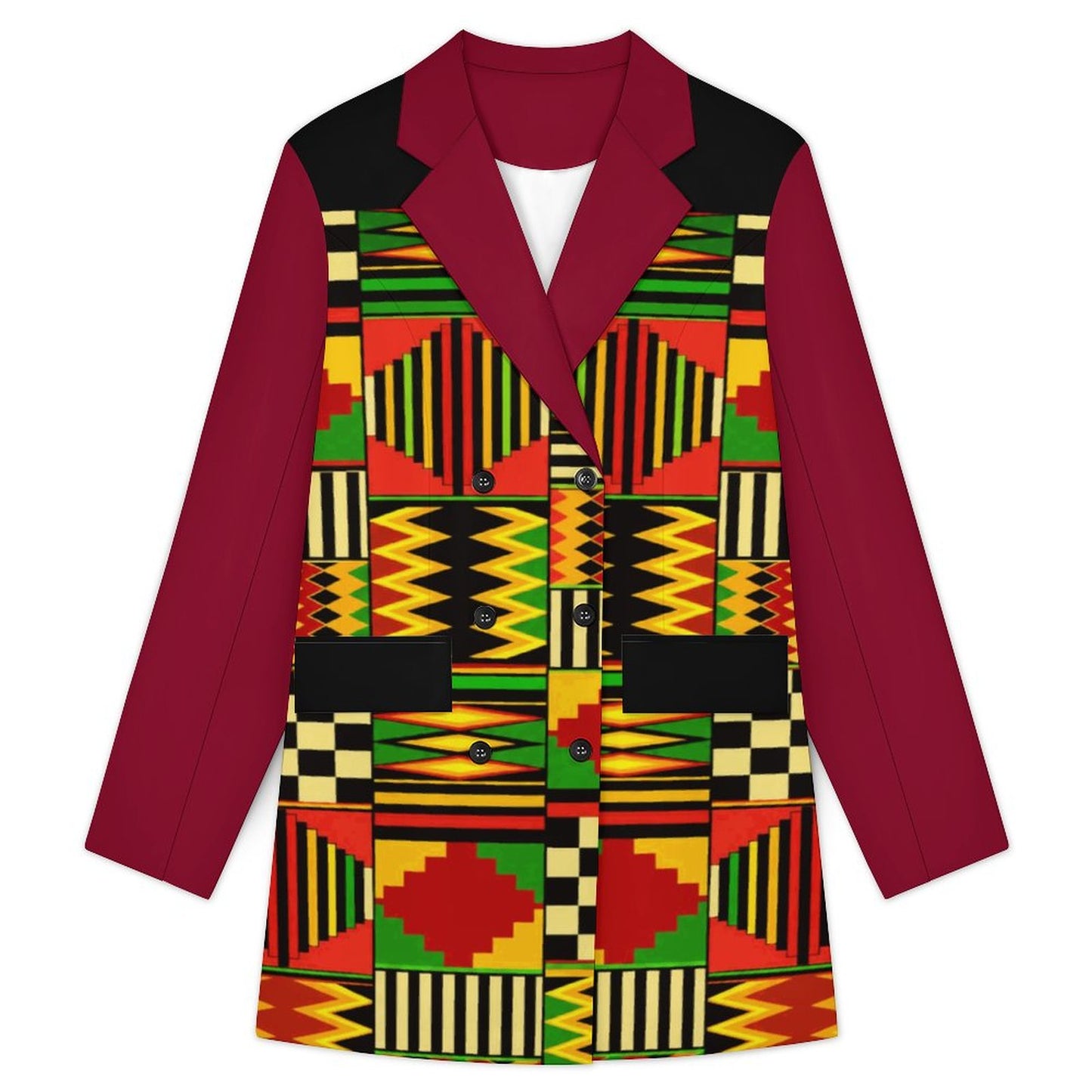 210gsm Women's Double Breasted Blazer Dress(All-Over Printing)