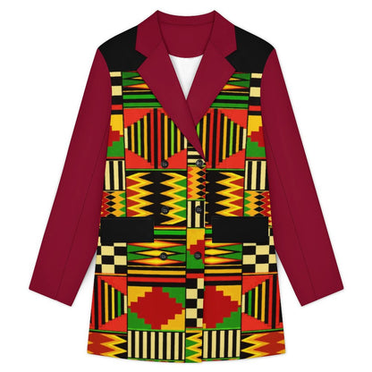 210gsm Women's Double Breasted Blazer Dress(All-Over Printing)