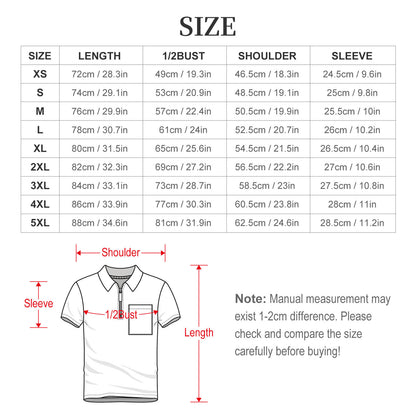 140gsm Half Zip Shirt with One Pocket(All-Over Printing)