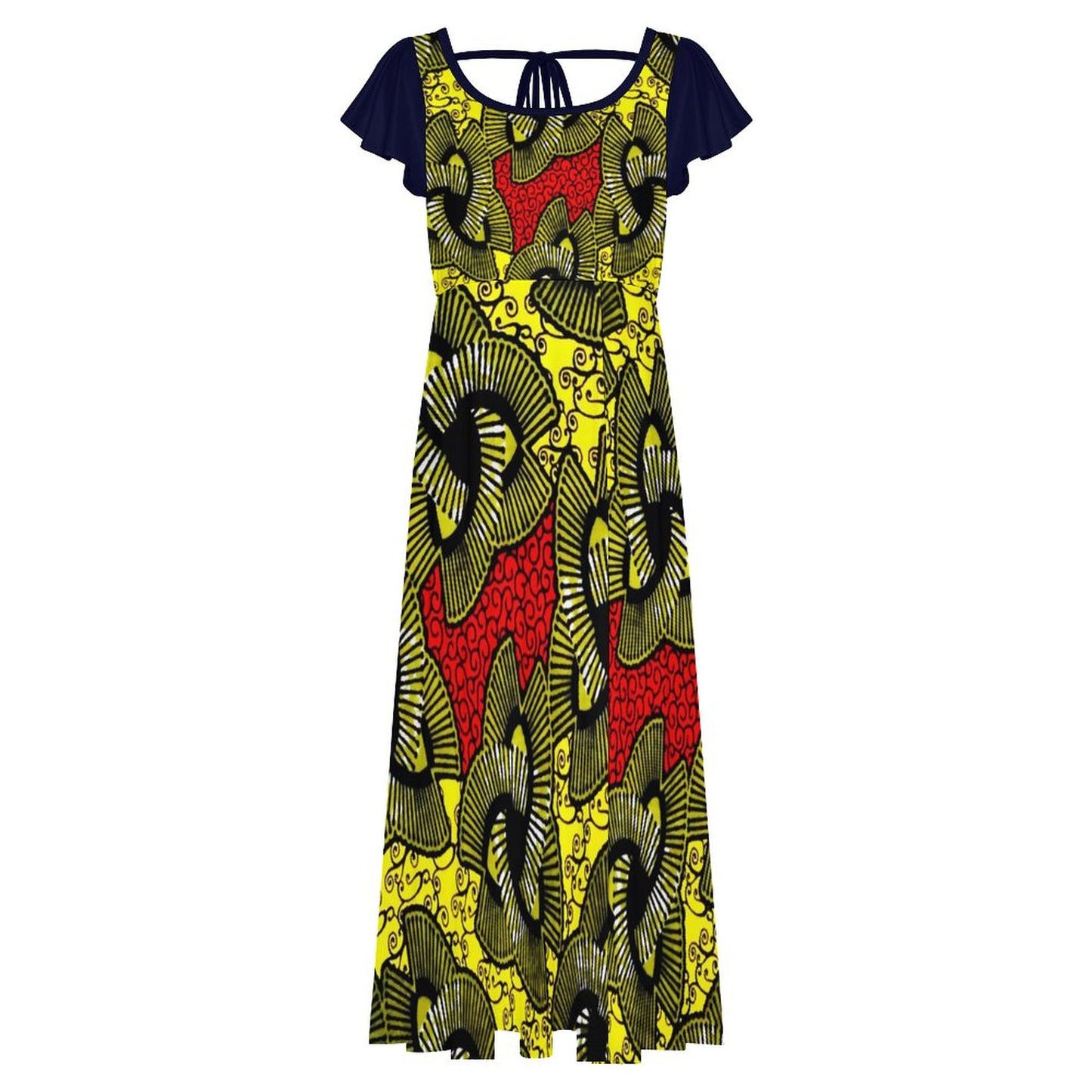 Ankara Flared Slit Dress – Elegant African Print Maxi Dress for Effortless Style