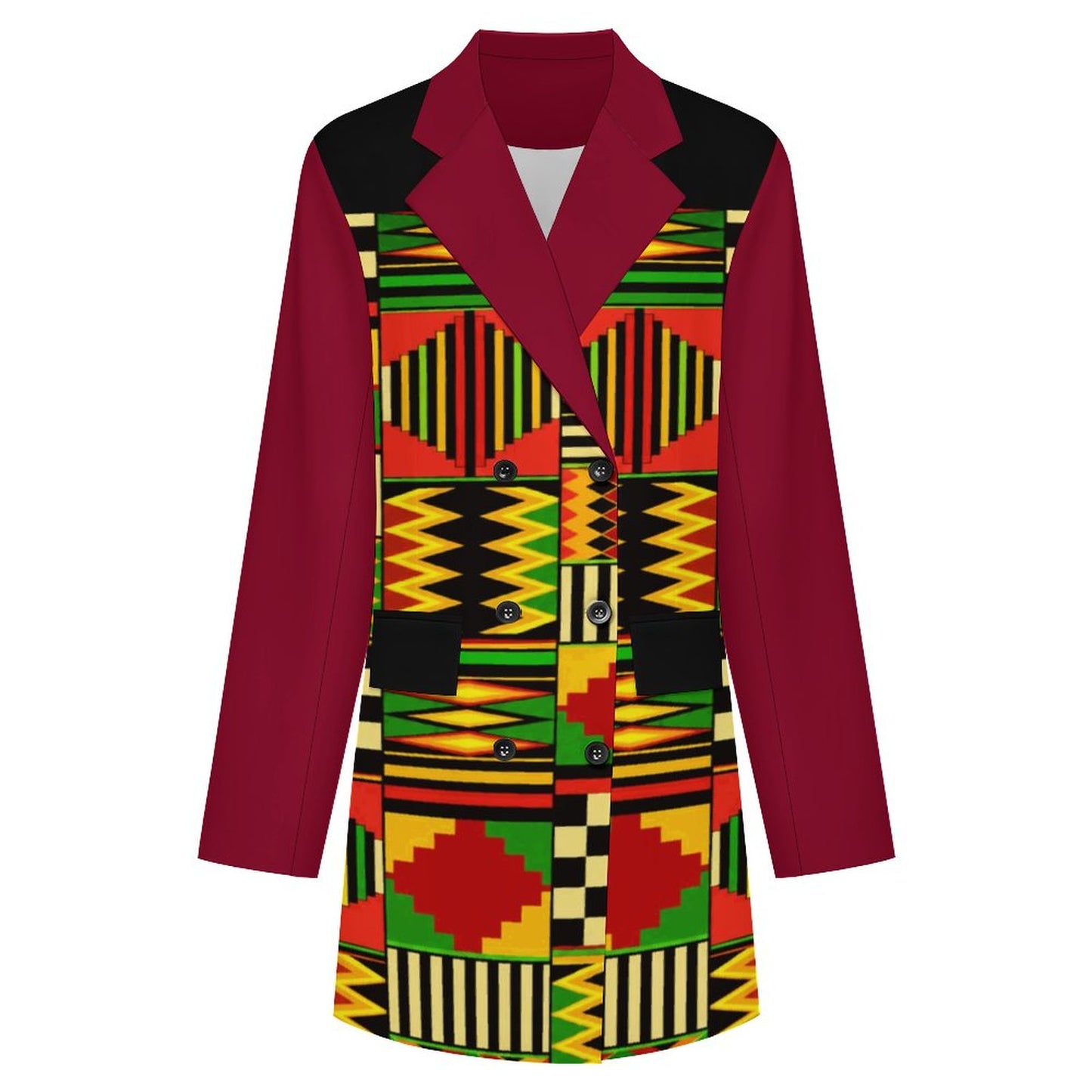 210gsm Women's Double Breasted Blazer Dress(All-Over Printing)