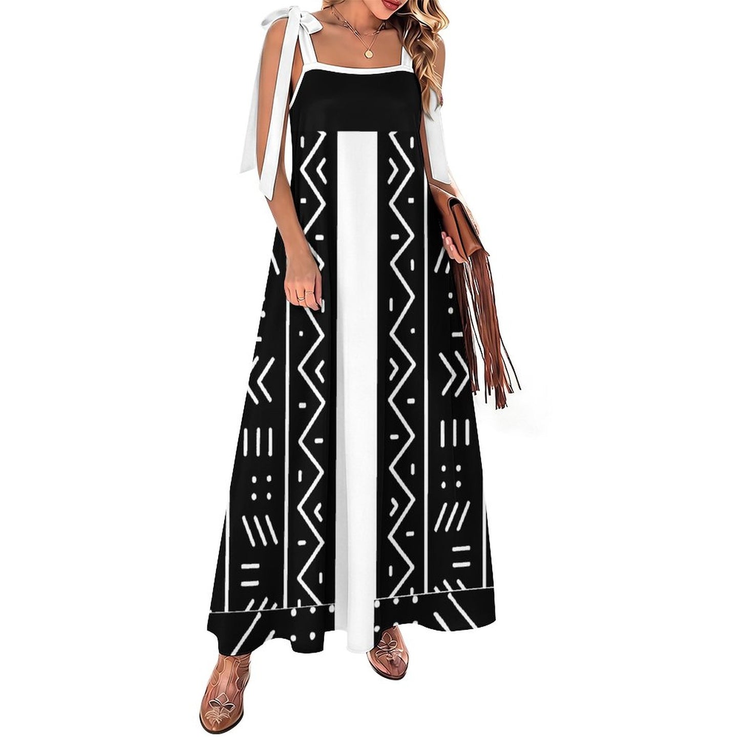 180gsm Ankle-length Slip Dress With Straps(All-Over Printing)