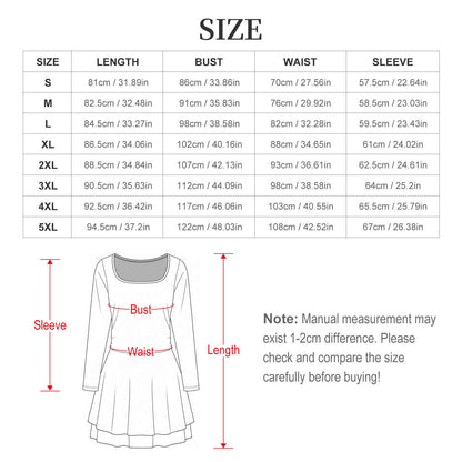 200gsm Women’s Square Neckline Ruffle Dress(All-Over Printing)