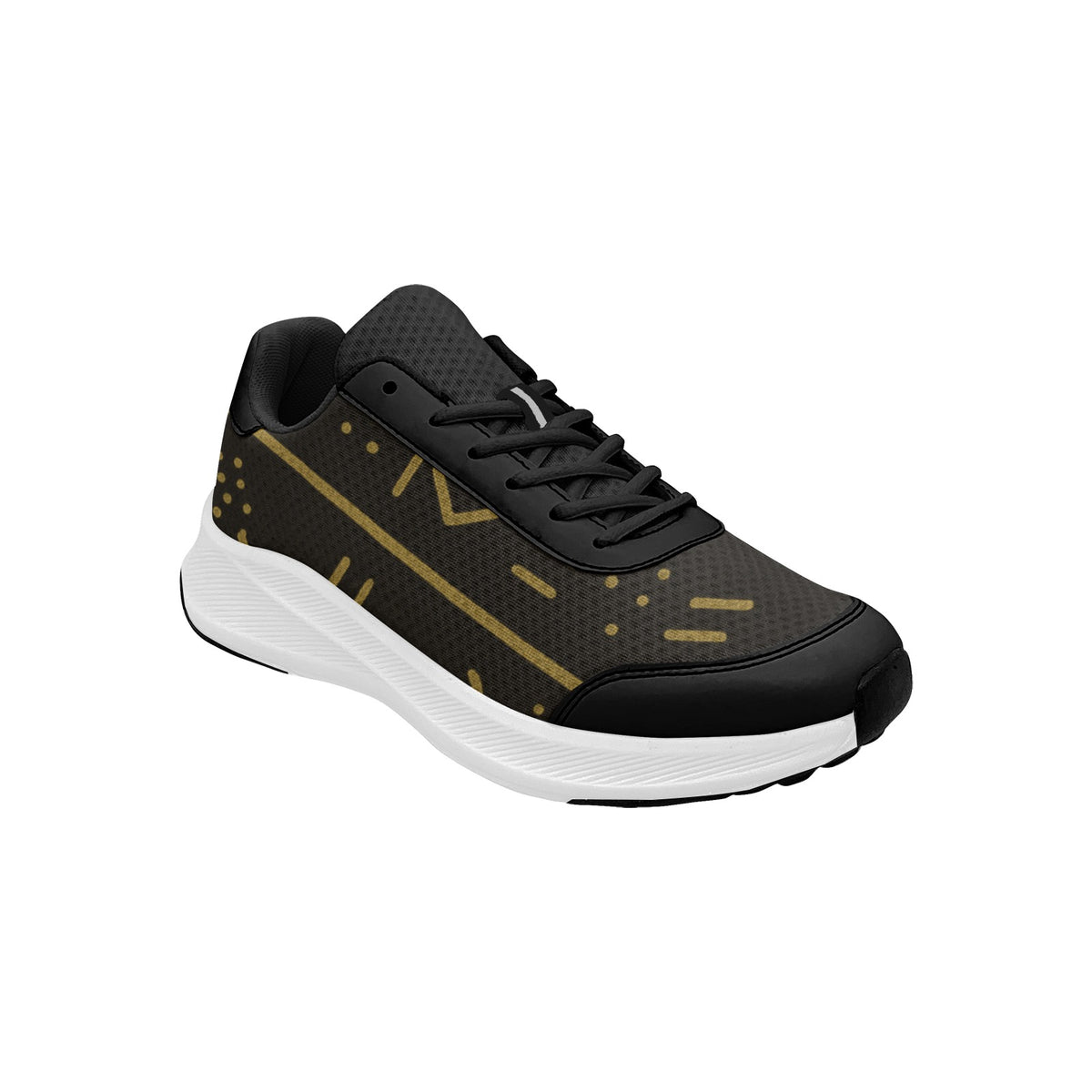 Women's Mudguard Running Shoes — Black & Gold Print