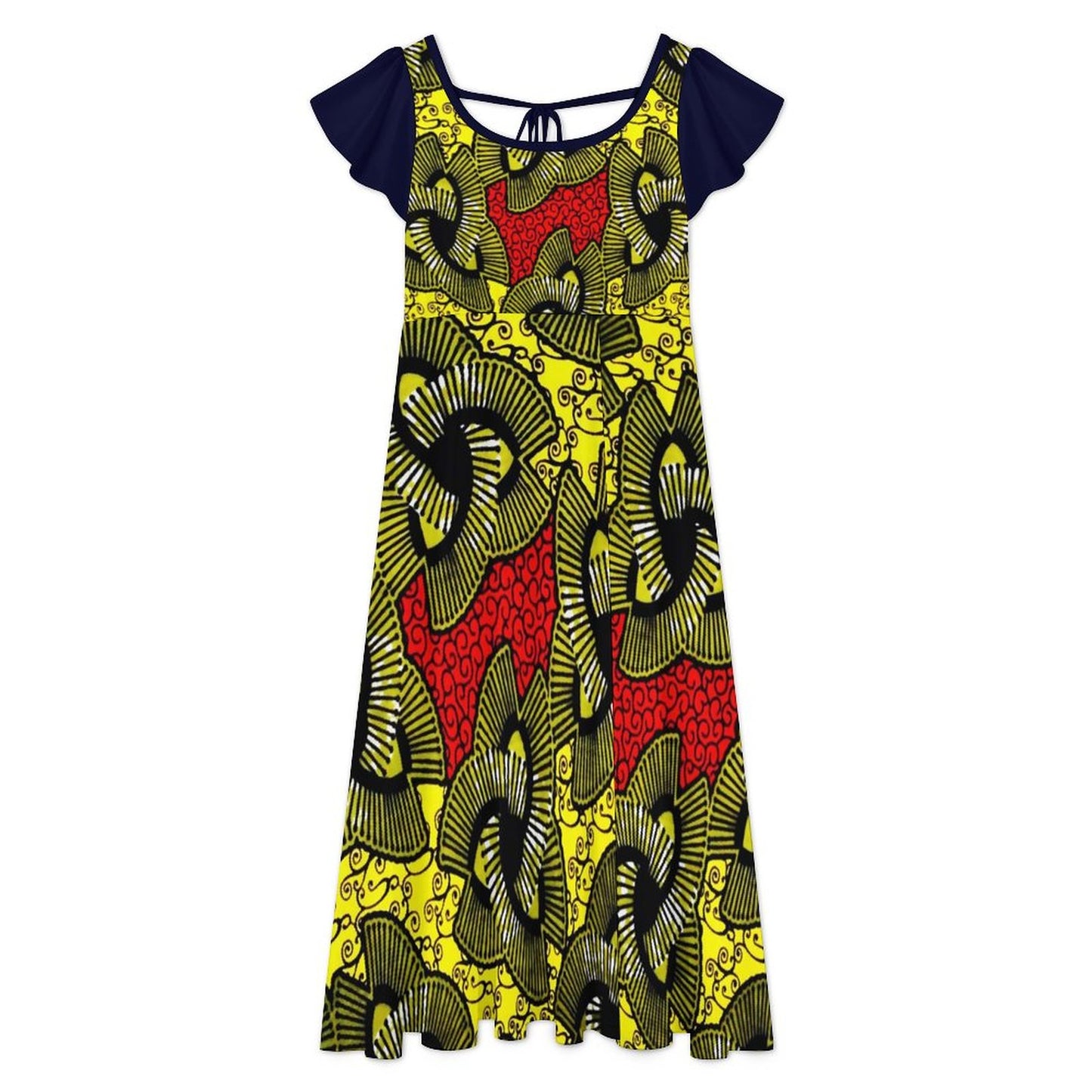 Ankara Flared Slit Dress – Elegant African Print Maxi Dress for Effortless Style