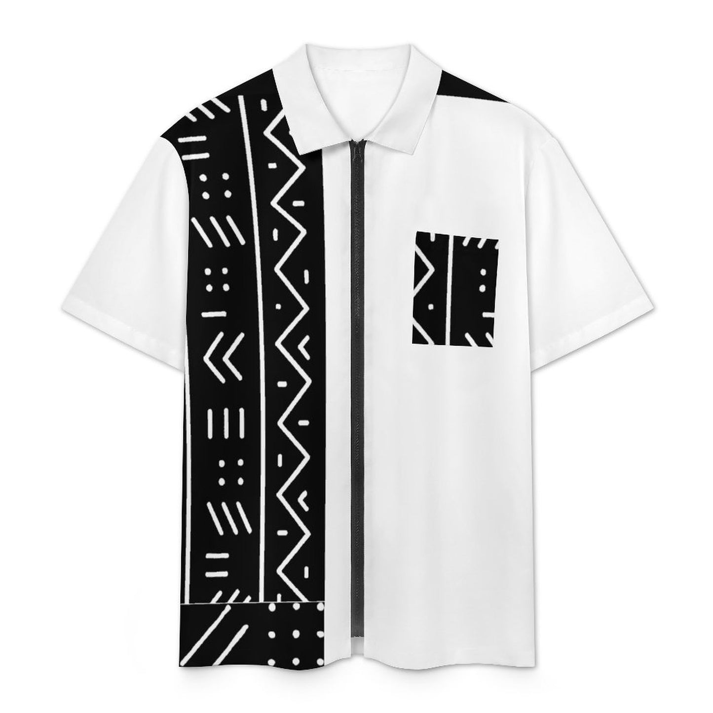 Zip Up Short Sleeve Shirt(All-Over Printing)