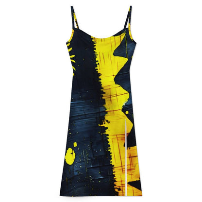 Tribal Print Women's Camisole Slit Dress | Afrocentric Maxi Dress | BasilioAfrik
