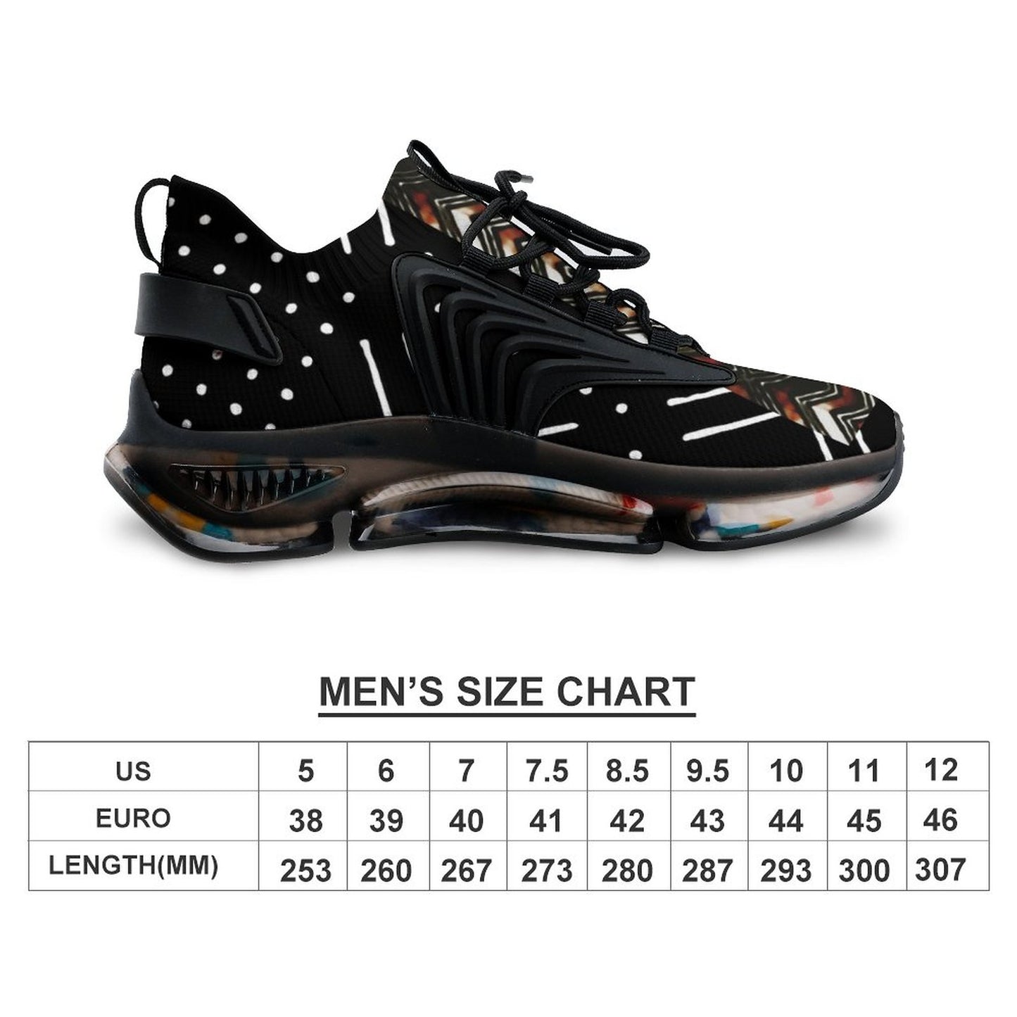 Men's Mudcloth-Inspired Breathable Mesh Performance Sneakers