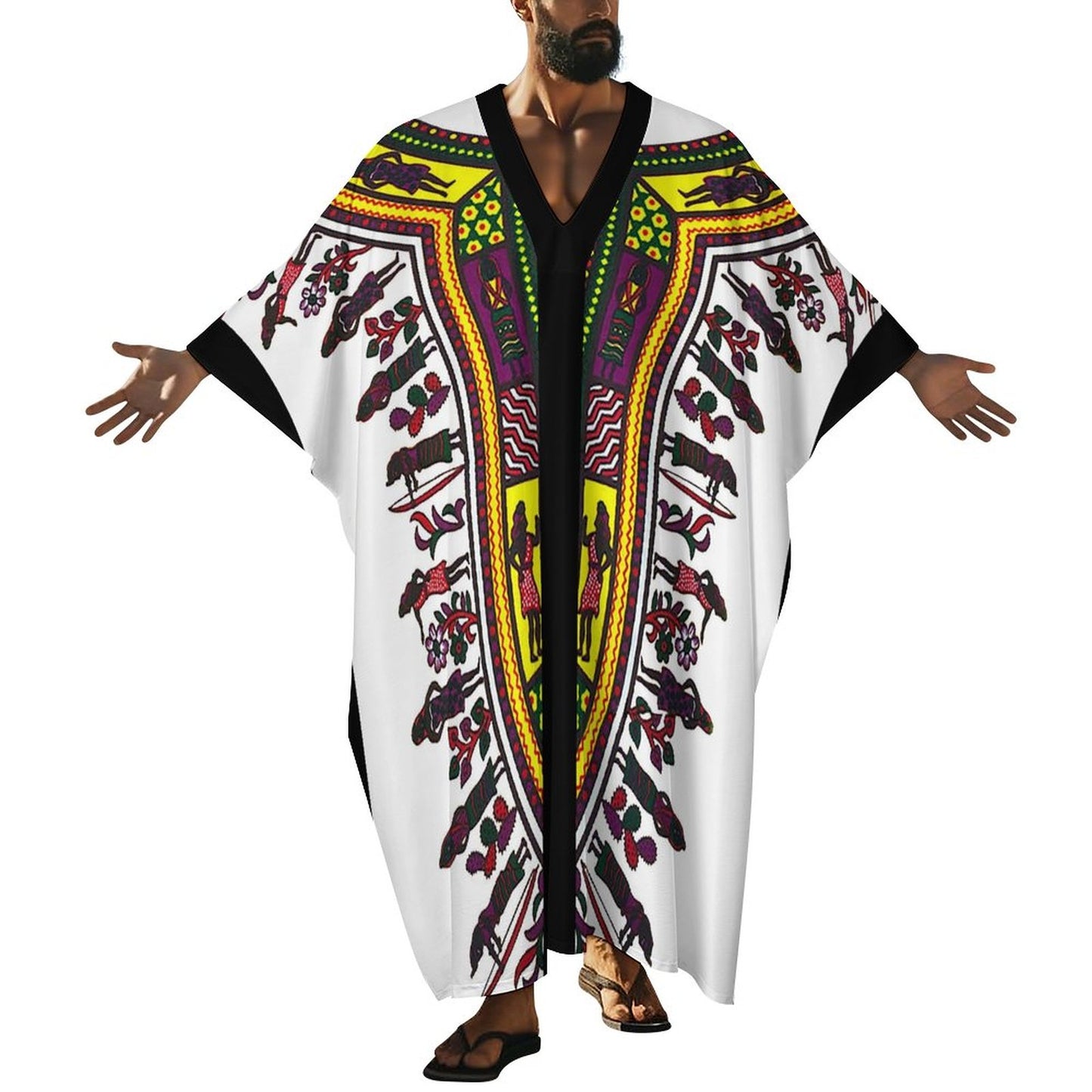 100gsm Middle Eastern Style Butterfly Sleeve Dashiki Kaftan