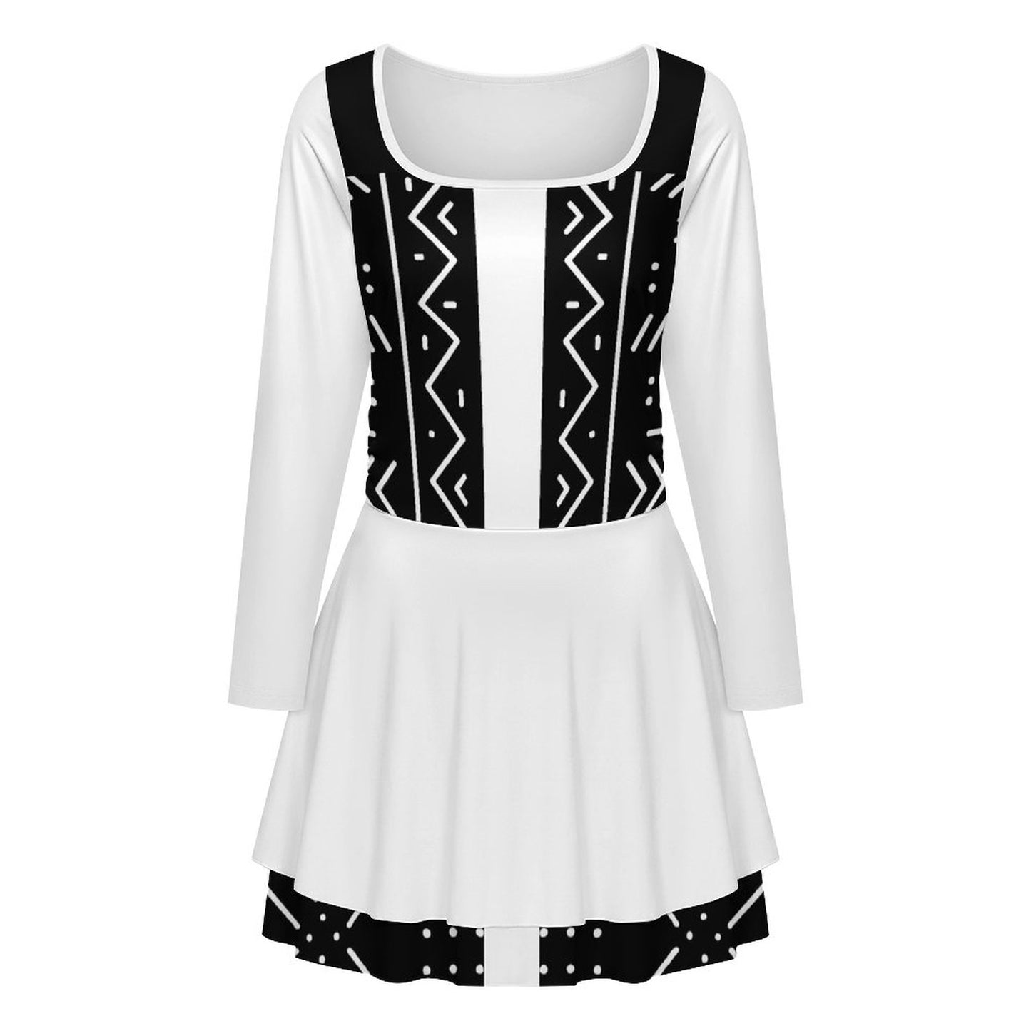 200gsm Women’s Square Neckline Ruffle Dress(All-Over Printing)