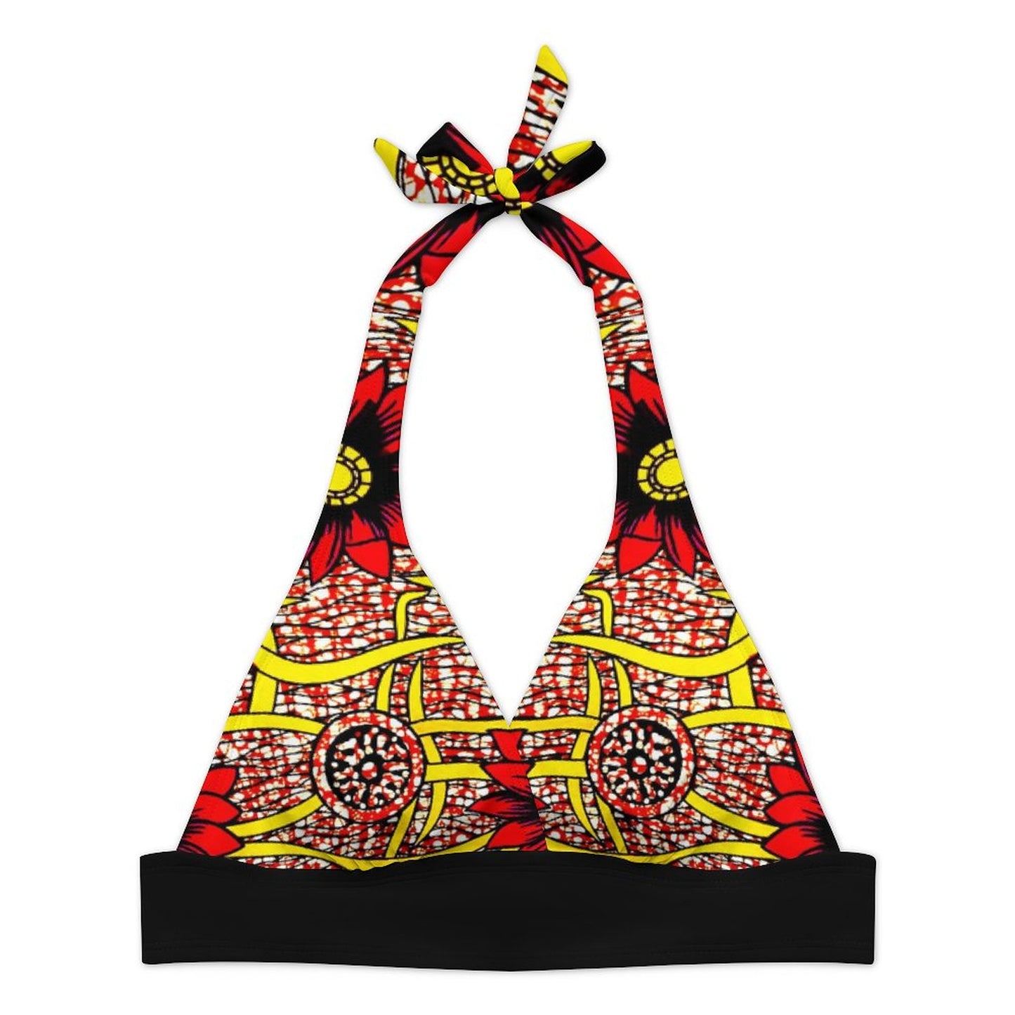 Lace-up Split Ankara Skirt Swimsuit Set