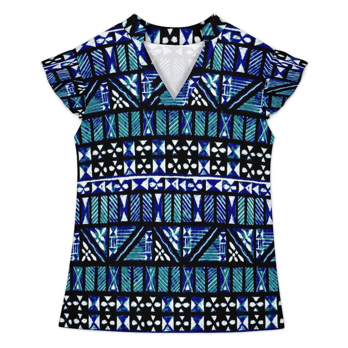 200gsm Ruffled V Neck Shirt (All-Over Printing)