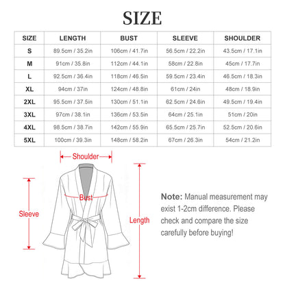 120gsm Women's Ruffle Long Sleeve Bogolan Motif Robe