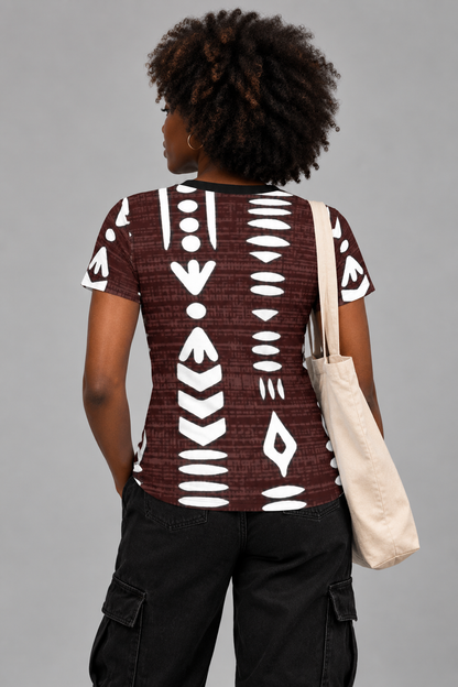 Women's Mudcloth Print Relaxed Fit T-Shirt