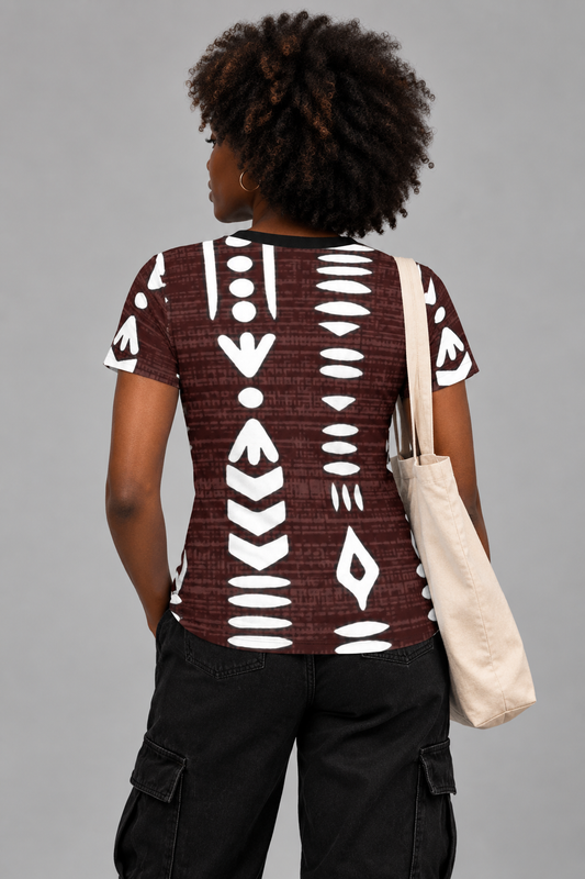 Women's Mudcloth Print Relaxed Fit T-Shirt
