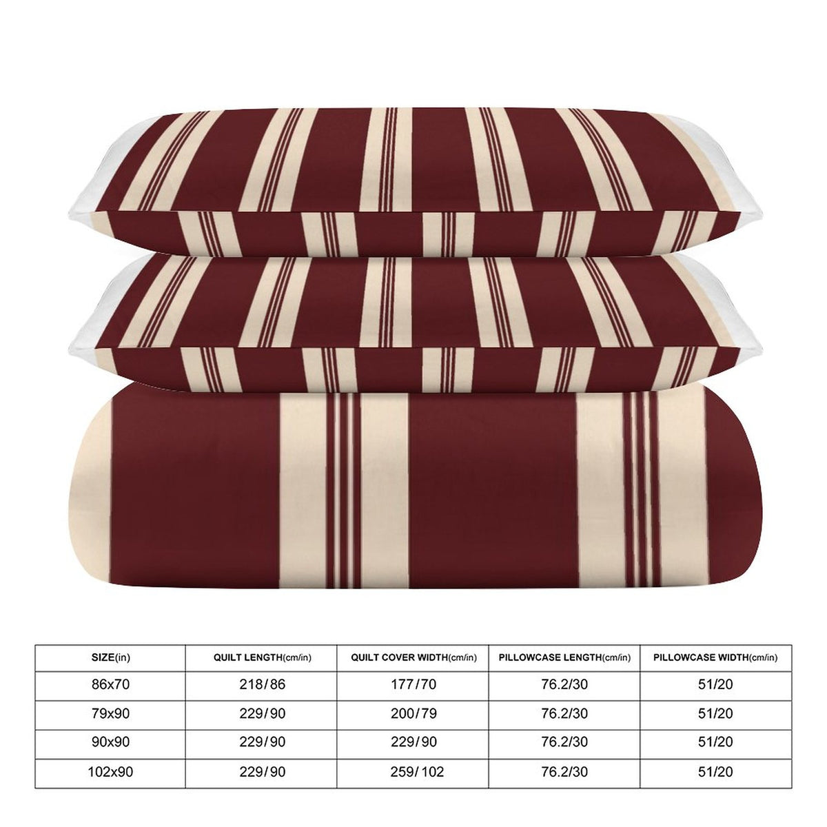 3-Piece Bedding Set-102"x90"/ 259x229cm (Dual-sided Printing)