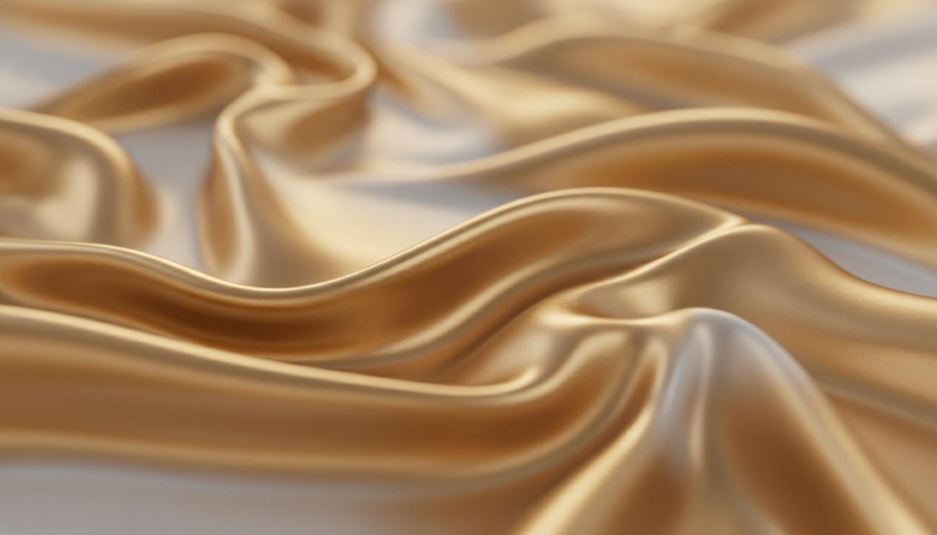 Close-up of gold fabric with a soft focus background