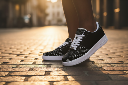 Mudcloth Sneakers – Side Profile Close Crop On Foot
